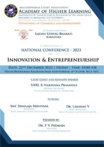 National Conference on "Innovation & Entrepreneurship on 22nd Dec 2023